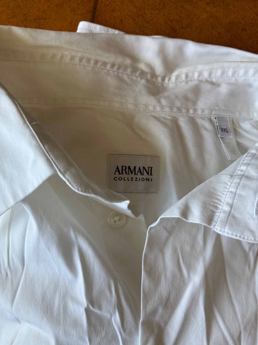 Armani Collezioni Men's White STRETCHY Button-Down Dress Shirt